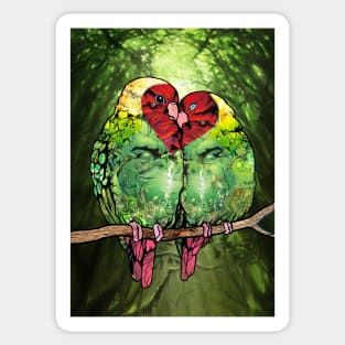 Lovebirds No: 4 Sticker